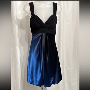 NEW Vintage Betsy & Adam Royal Blue/Black Ombré Midi Dress Size 6 NWT